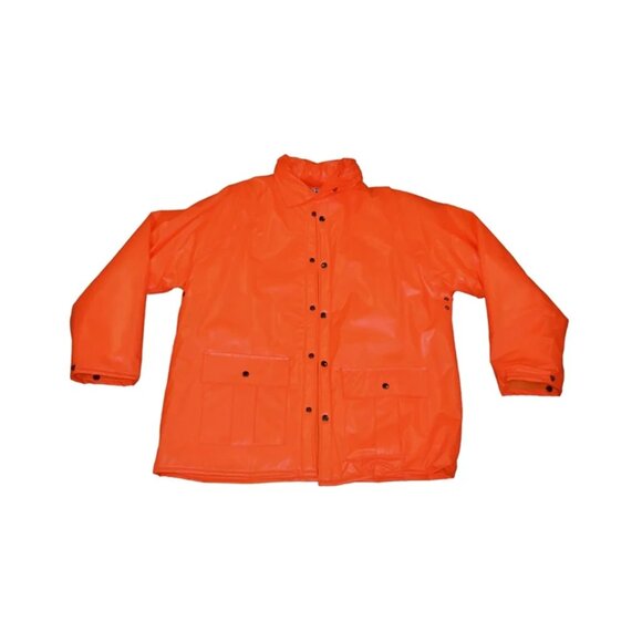 Duck Bay Unisex Adult Orange Insulated Padding Long Sleeve Pockets Raincoat Sz M - Picture 1 of 4